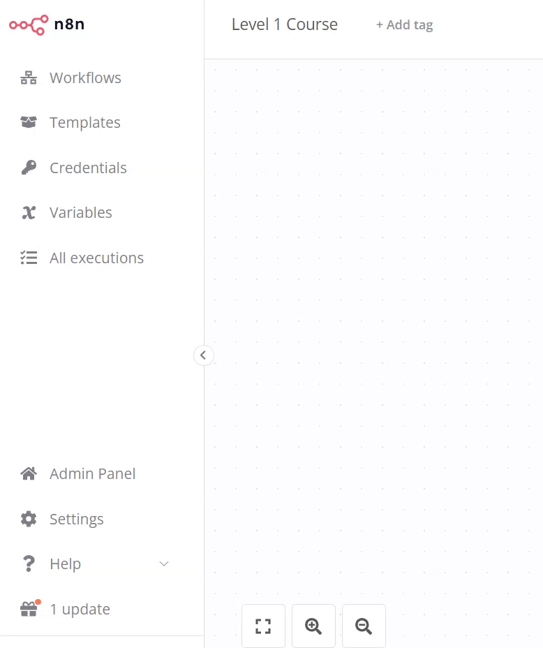 Editor UI left-side menu